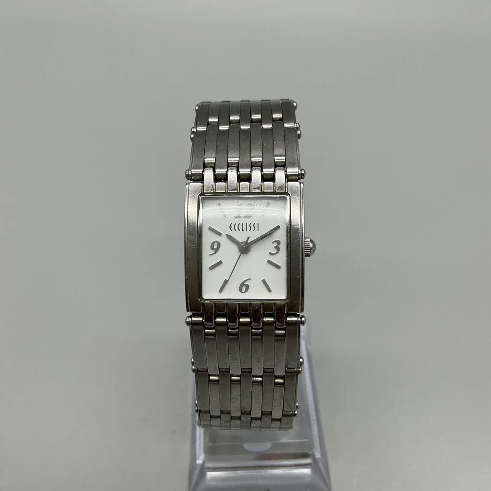 Ecclissi Womens Watch 21mm 75540 Stainless Steel Stretch Band New Battery